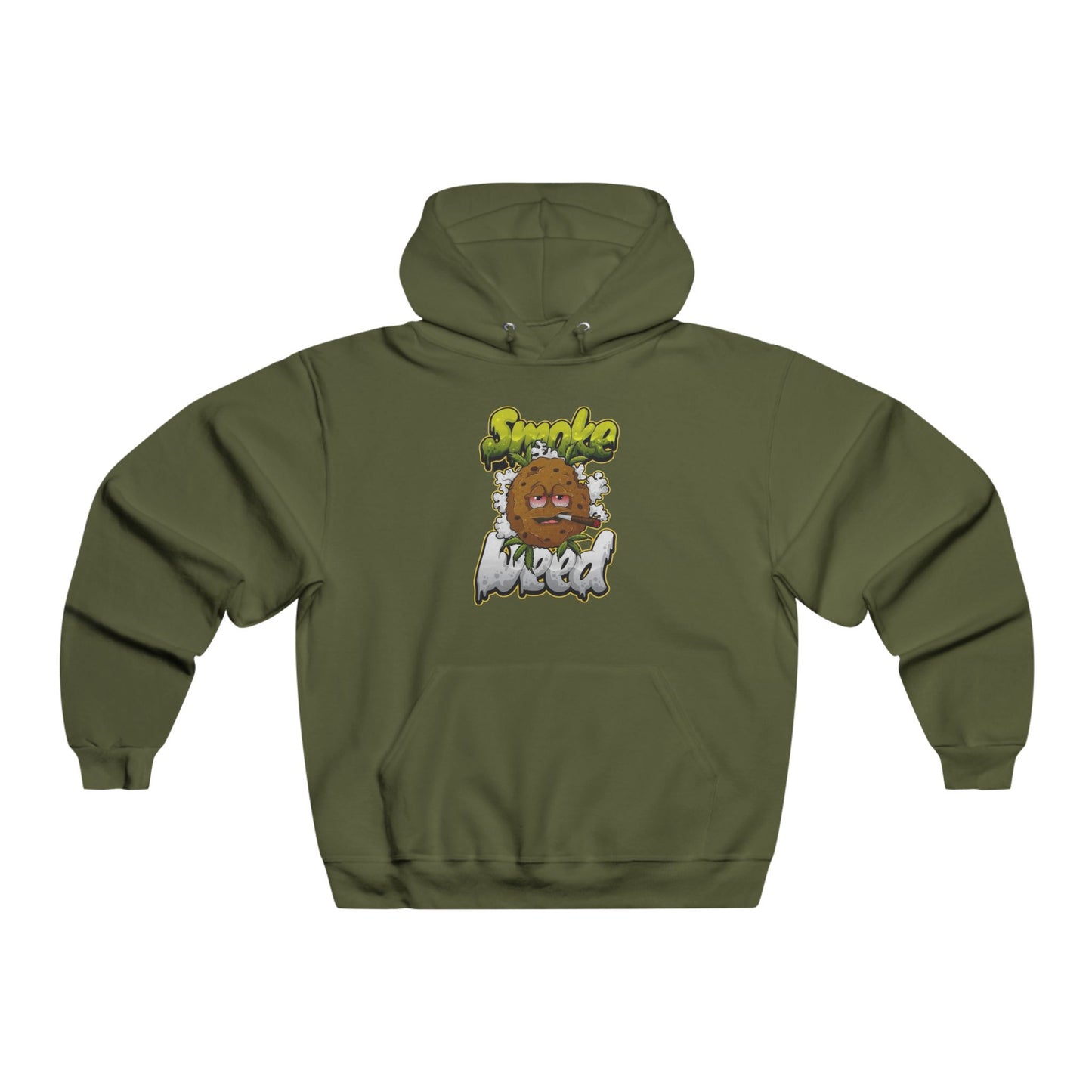 Smoke Weed Funny Stoner Hoodie – Cartoon Bud Character, Chill Cannabis Sweatshirt, Cozy 420 Gift for Smokers