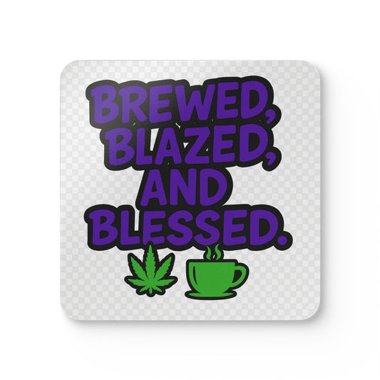 Chic Corkwood Coaster Set - Brewed, Blazed, & Blessed, Gift for Coffee Lovers, Stoner Decor, Cannabis Enthusiast, Home Bar [...]
