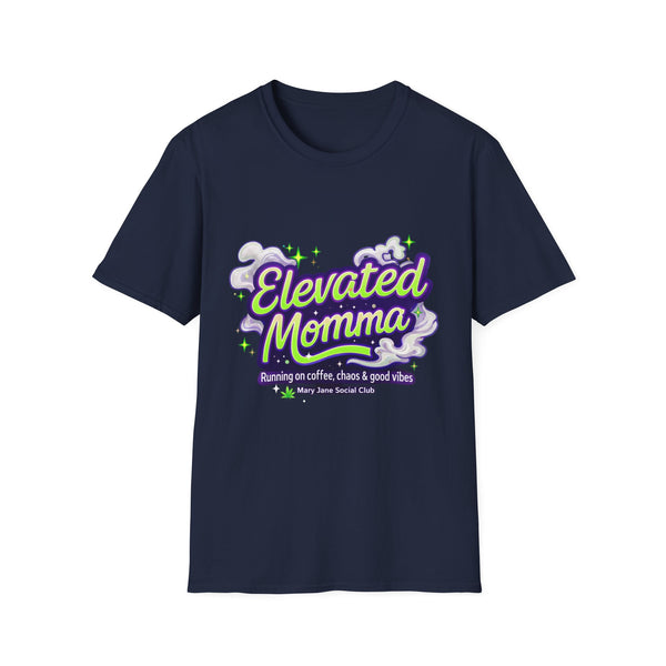 Elevated Momma Shirt, Funny Mom Life Weed Shirt, Mary Jane Social Club Tee, Cannabis Mom Shirt, Stoner Mom Gift, Coffee Chaos Good Vibes Tee