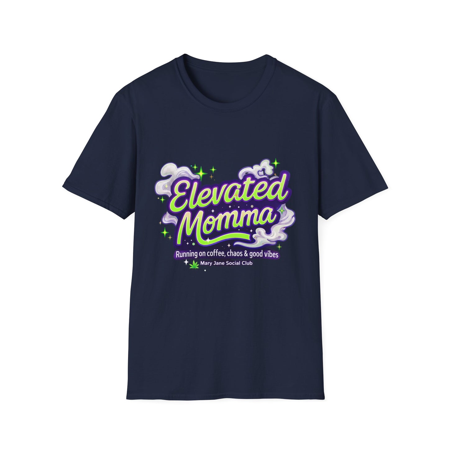 Elevated Momma Shirt, Funny Mom Life Weed Shirt, Mary Jane Social Club Tee, Cannabis Mom Shirt, Stoner Mom Gift, Coffee Chaos Good Vibes Tee