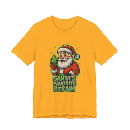 Santa’s Favorite Strain Holiday T-Shirt – Funny Cannabis Christmas Tee
