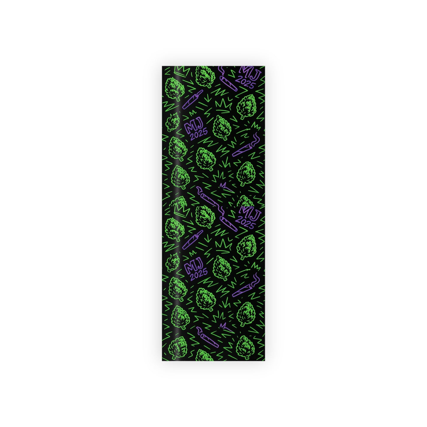 Neon Graffiti Cannabis Wrapping Paper – MJ 2025 Weed Gift Wrap – Black & Green Stoner Pattern