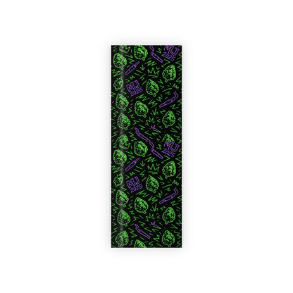Neon Graffiti Cannabis Wrapping Paper – MJ 2025 Weed Gift Wrap – Black & Green Stoner Pattern