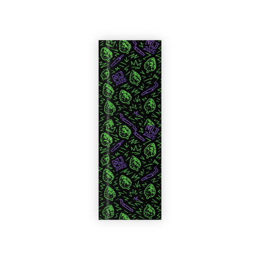 Neon Graffiti Cannabis Wrapping Paper – MJ 2025 Weed Gift Wrap – Black & Green Stoner Pattern