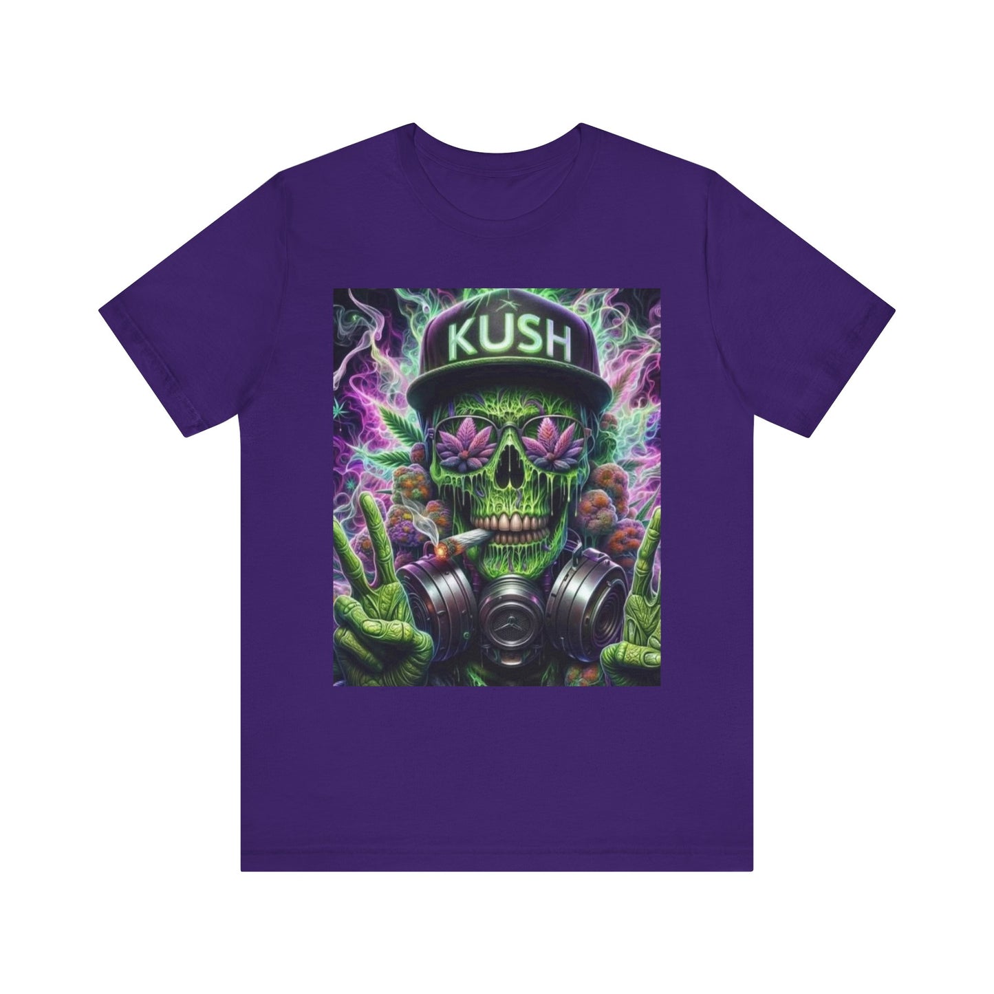 Kush Skull Graphic Tee - Perfect for Stoners, Casual Wear, Gifts, Festival Apparel, Comfortable Streetwear