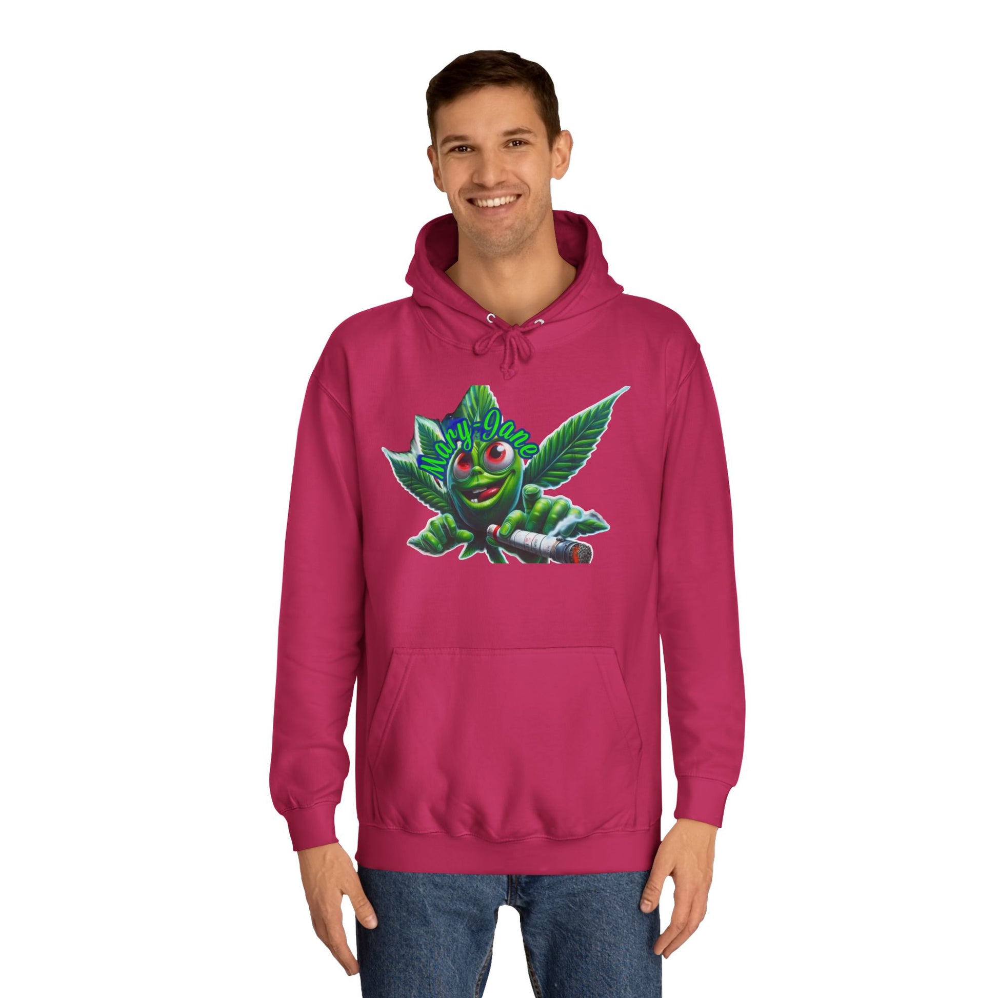 Unisex College Hoodie with Playful Leaf Design, Trendy Sweatshirt for Students, Eco-friendly Apparel, Gift for Graduates, Relaxed [...]-Mary Jane 2025