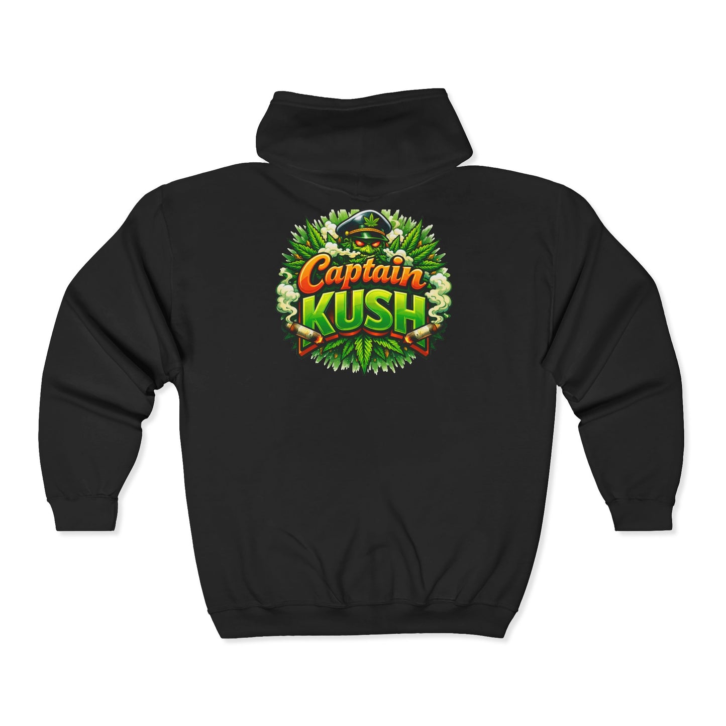 Captain Kush Zip Hoodie — Cannabis-Themed Full-Zip Hoodie