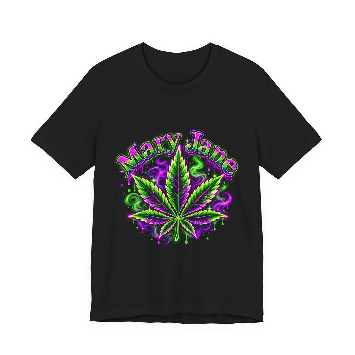 Mary Jane Cannabis Leaf Graphic Tee Printify