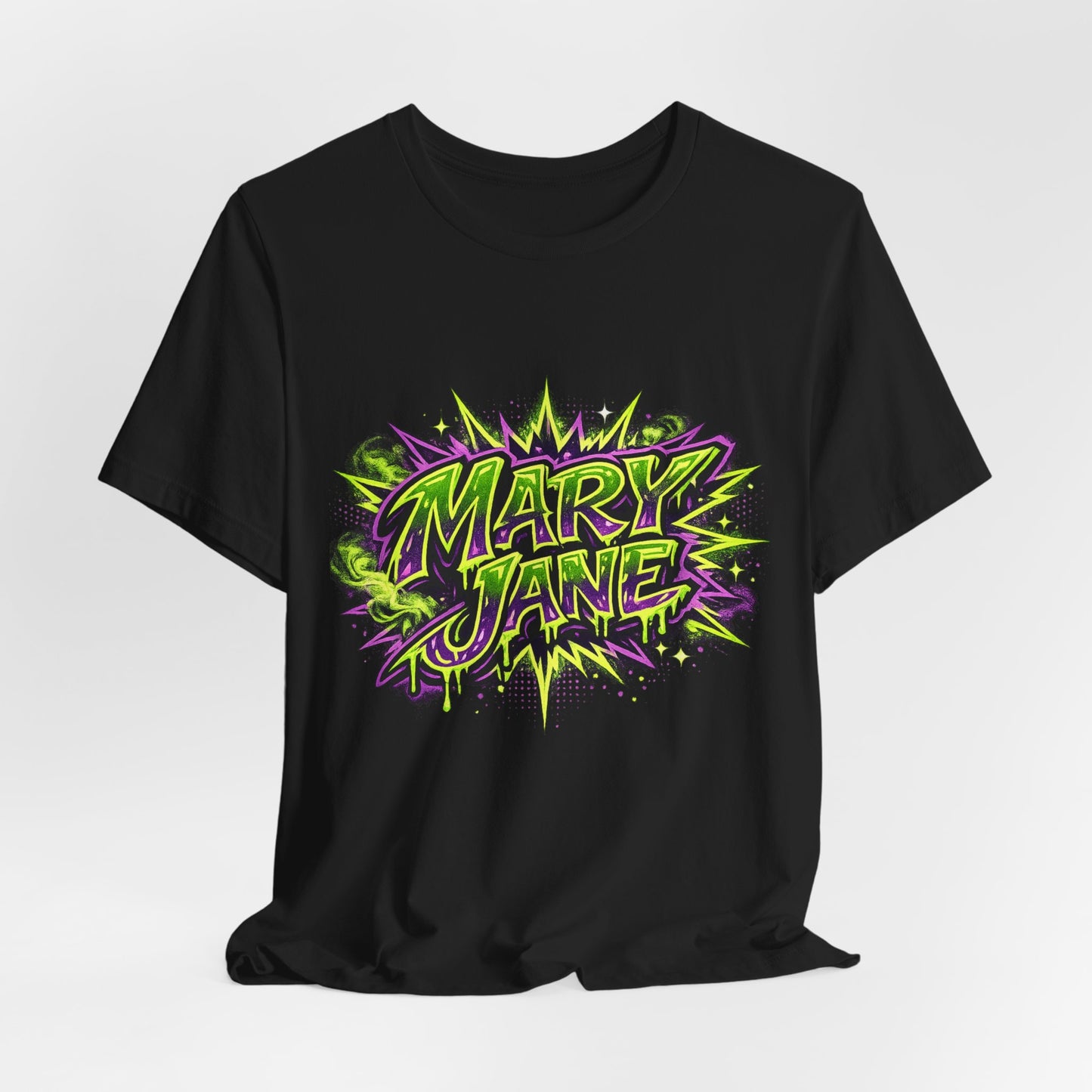 Mary Jane Neon Graffiti Unisex T-Shirt | Bold Streetwear Cannabis Inspired Tee
