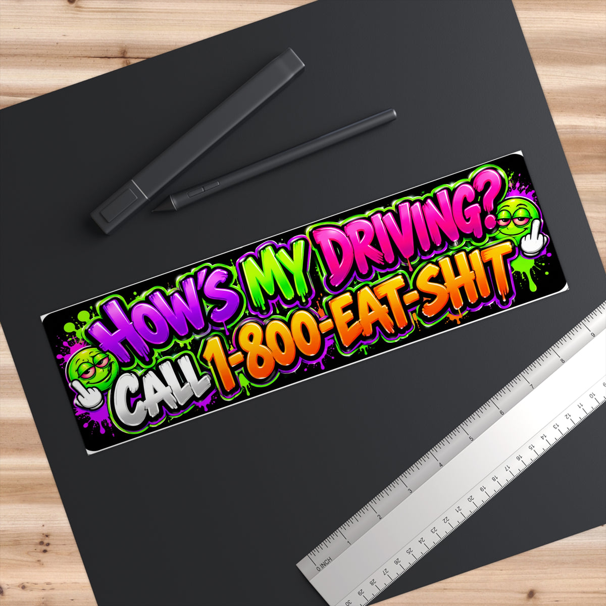 How’s My Driving? Funny Car Bumper Sticker Printify