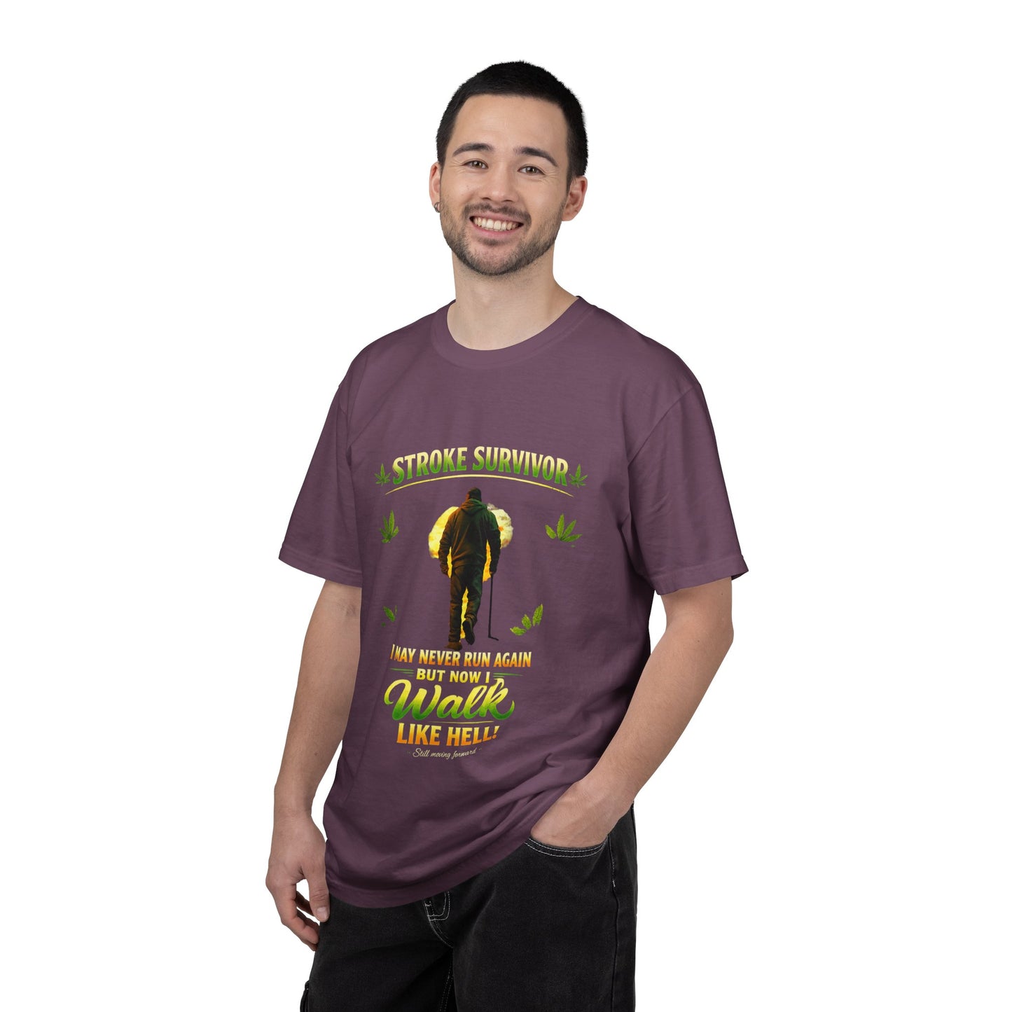 Stroke Survivor Shirt – I May Never Run Again But Now I Walk Like Hell Inspirational Recovery Tee