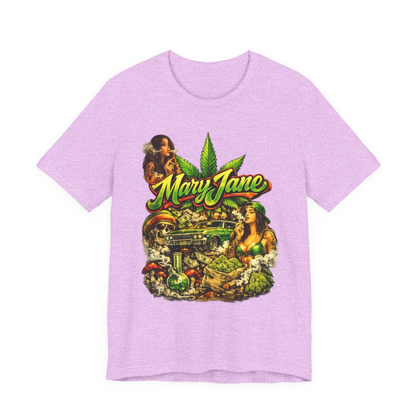 Mary Jane Graphic T-Shirt, Cannabis Streetwear Tee, Weed Lover Shirt, Bold Stoner Fashion, Urban 420 Gift for Her and Him