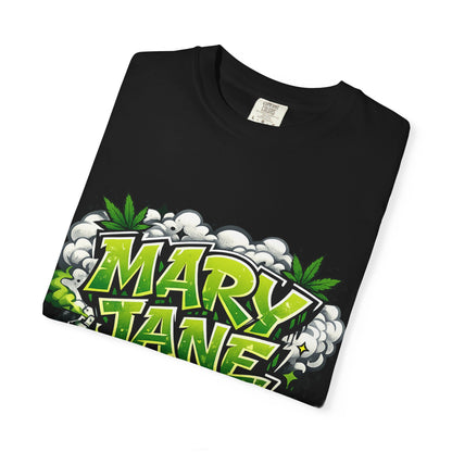 Mary Jane Block Letter Streetwear Tee | Bold Urban Cannabis Style