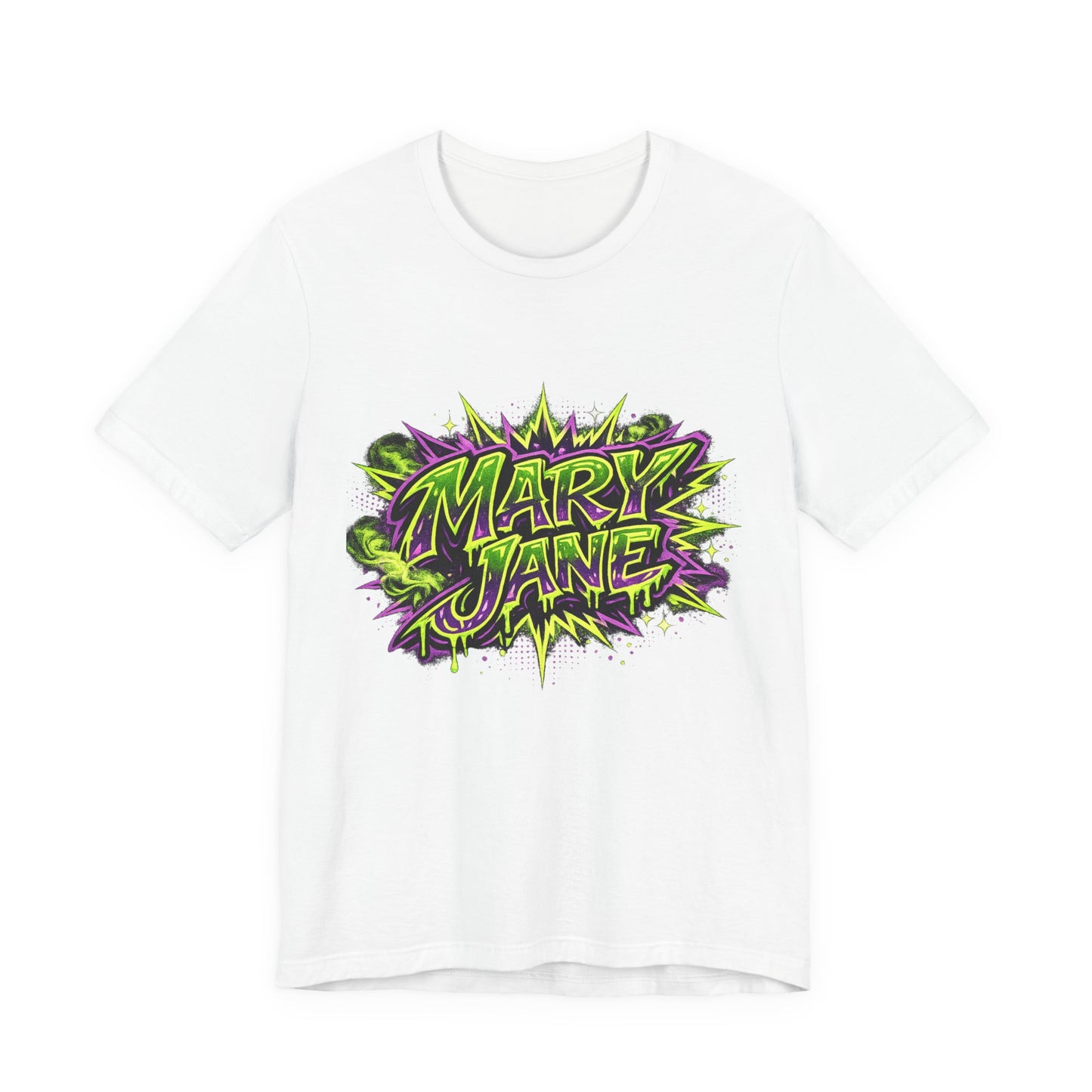 Mary Jane Neon Graffiti Unisex T-Shirt | Bold Streetwear Cannabis Inspired Tee