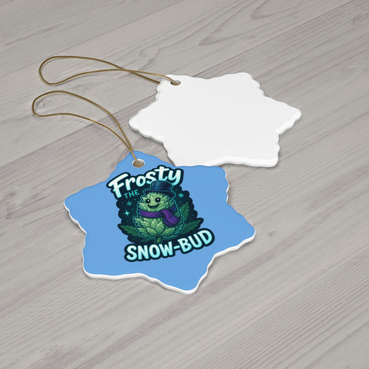 Frosty the Snow Bud Christmas Ornament | Funny Cannabis Holiday Decor | Weed Lover Gift | Mary-Jane 2025