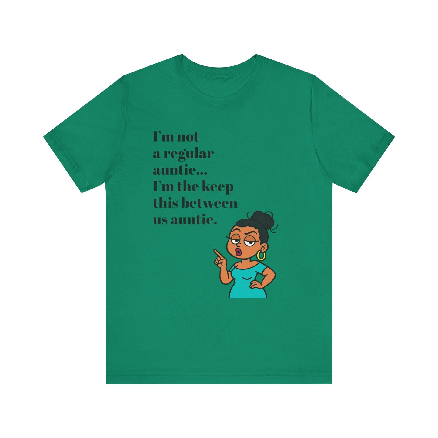 Sassy Auntie Graphic – “Keep This Between Us” Funny Auntie Cartoon PNG