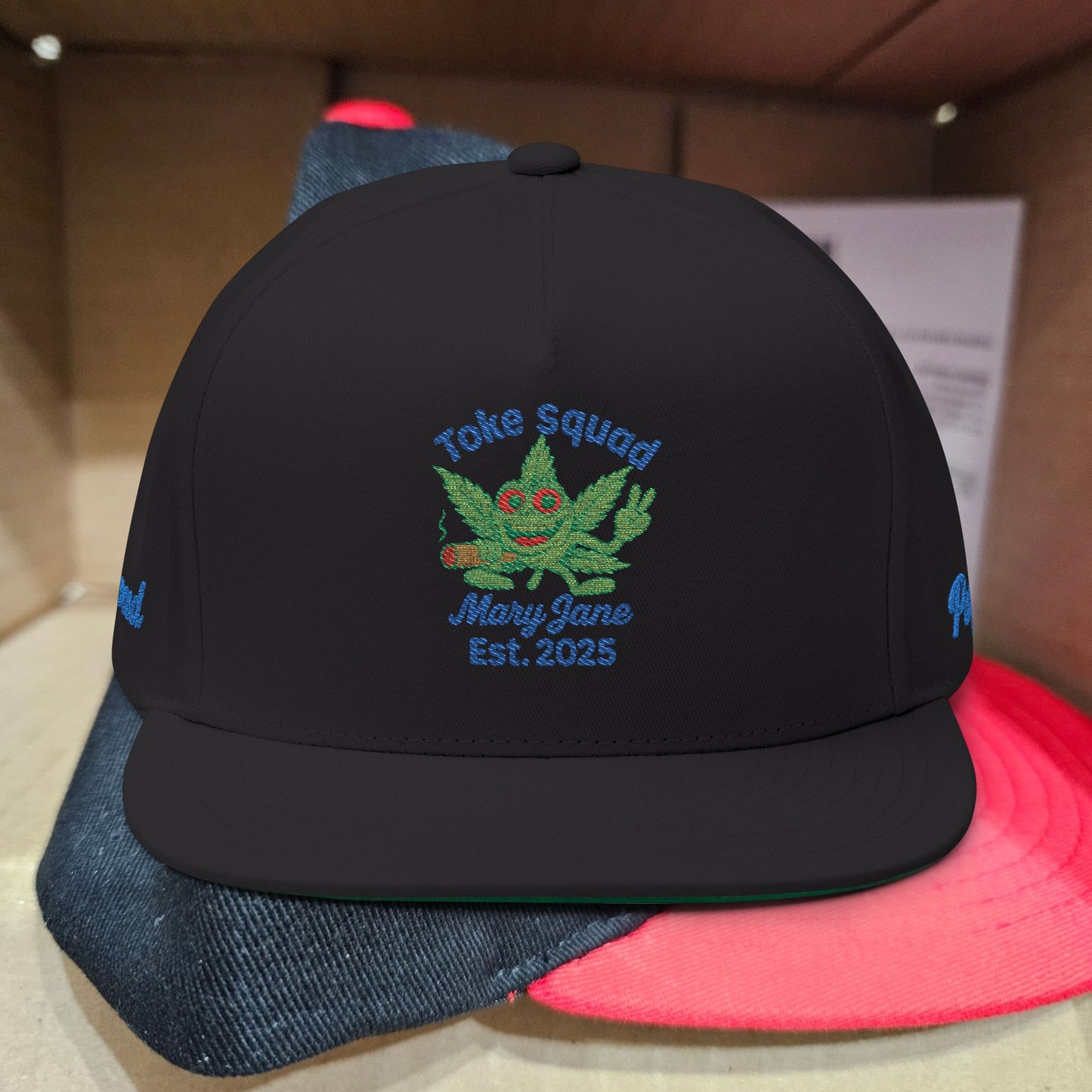 Puff Proud Cannabis Hat | Weed Lover Chill Vibes Cap - Embroidered Flat Bill Cap | Toke Squad | Perfect for Outdoor Adventures, Festivals, Gifts, and Casual Wear