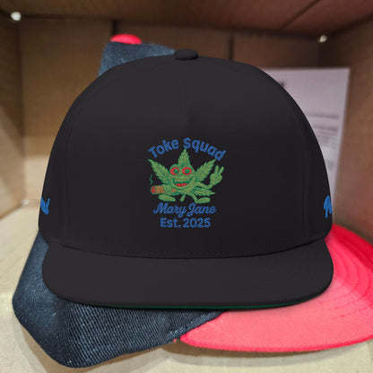Puff Proud Cannabis Hat | Weed Lover Chill Vibes Cap - Embroidered Flat Bill Cap | Toke Squad | Perfect for Outdoor Adventures, Festivals, Gifts, and Casual Wear