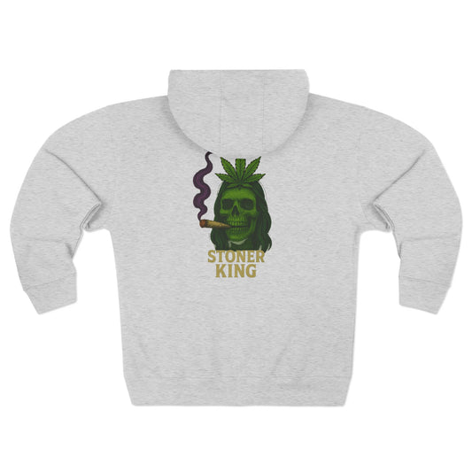 Stoner King Zip Hoodie - Trendy Unisex Hoodie for Chill Vibes, Perfect for Parties, Gifts, 420 Celebrations, Comfortable Layering