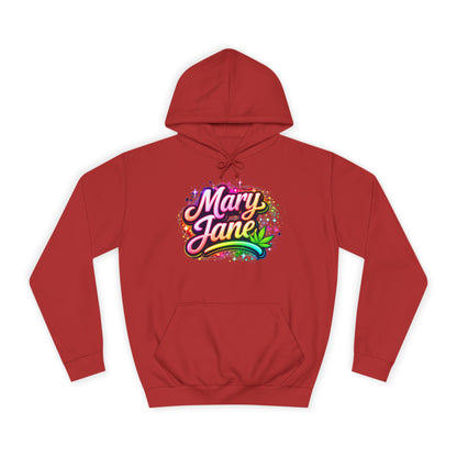 Mary Jane Neon College Hoodie – Streetwear Cannabis Style Pullover Sweatshirt