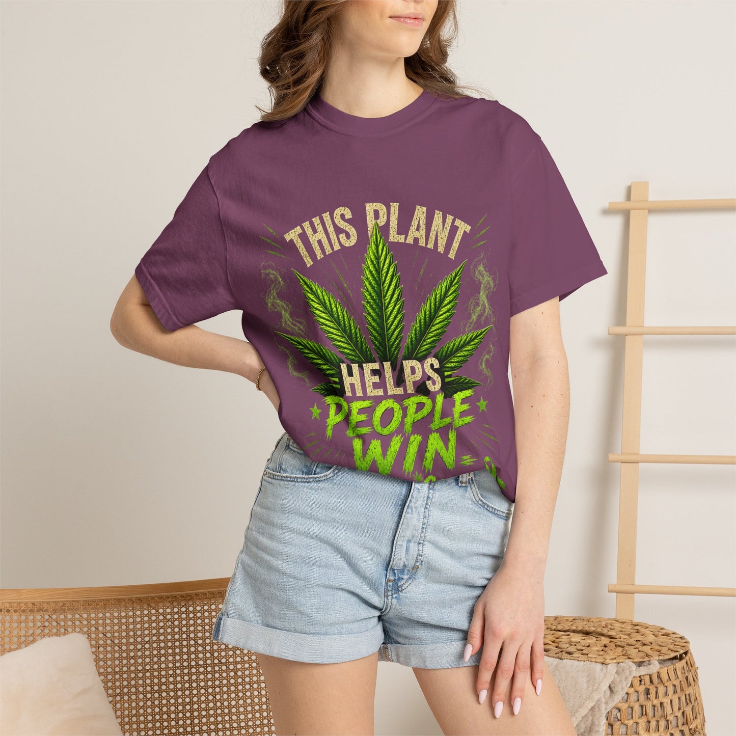 This Plant Helps People Win Shirt | Cannabis Cancer Awareness Tee | #FuckCancer Marijuana Support T-Shirt