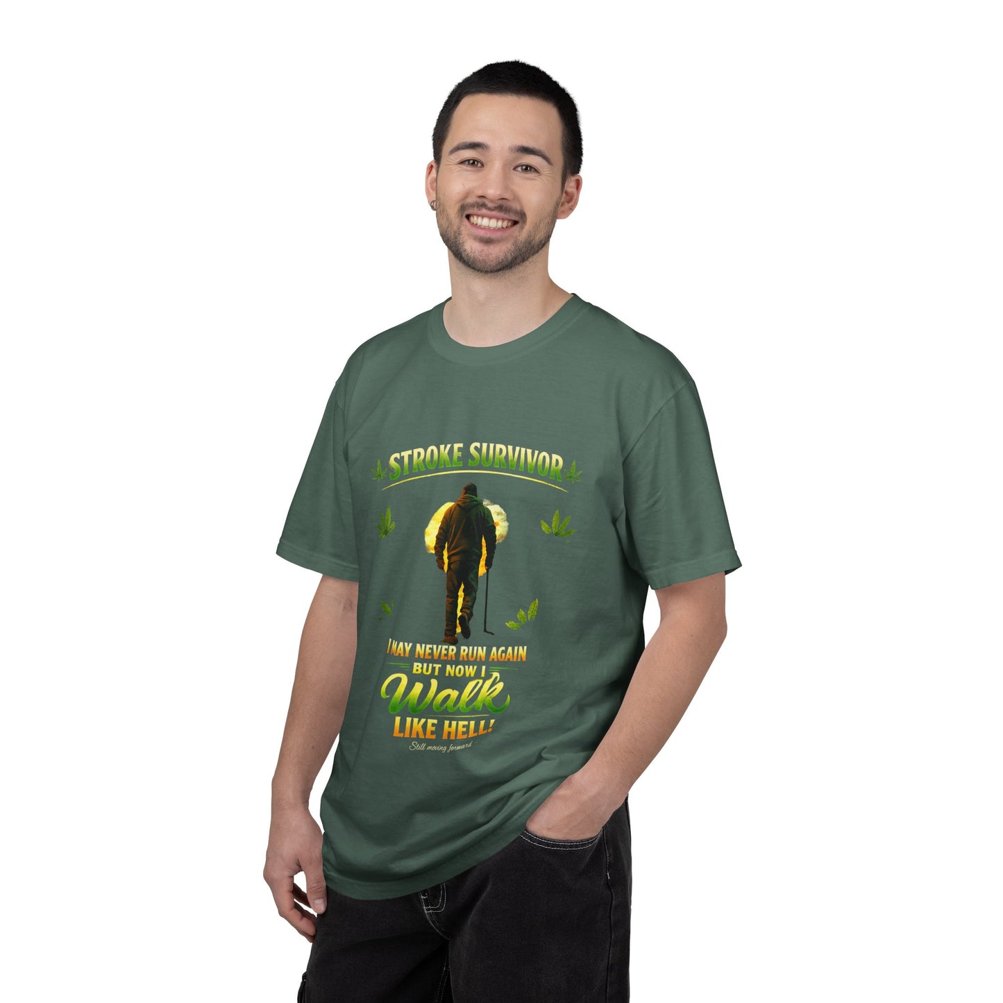 Stroke Survivor Shirt – I May Never Run Again But Now I Walk Like Hell Inspirational Recovery Tee