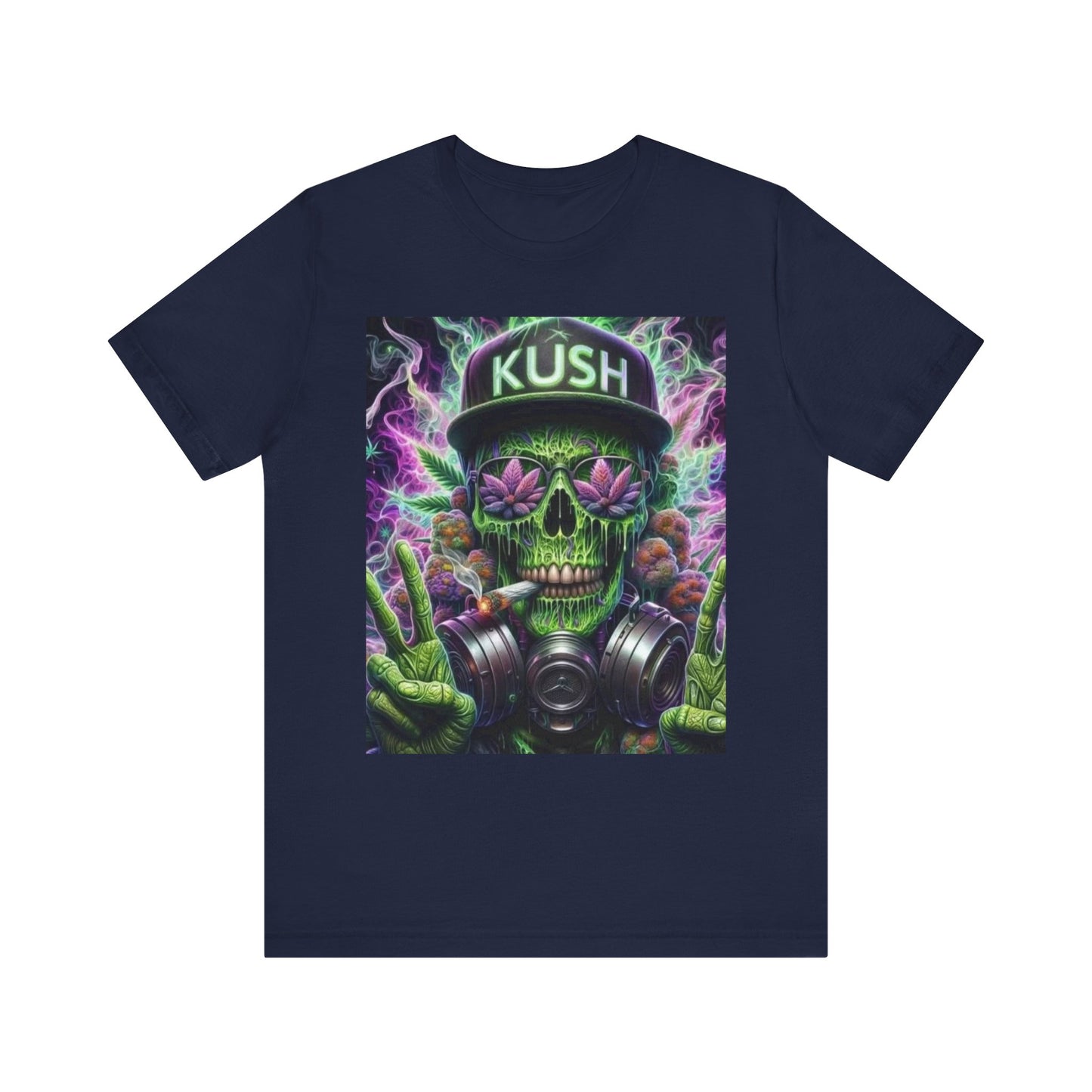 Kush Skull Graphic Tee - Perfect for Stoners, Casual Wear, Gifts, Festival Apparel, Comfortable Streetwear