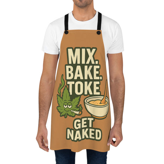 Funny Weed Apron | Mix Bake Toke Naked | Stoner Kitchen Gift