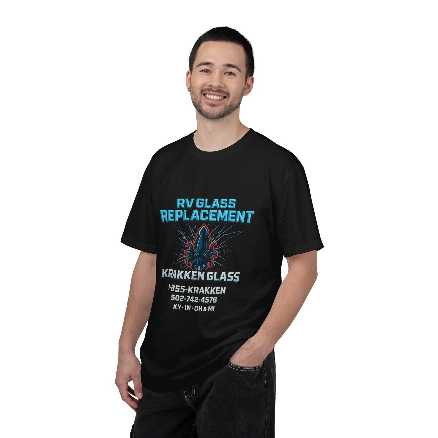 RV Glass Replacement T‑Shirt — KRAKKEN GLASS Logo Tees