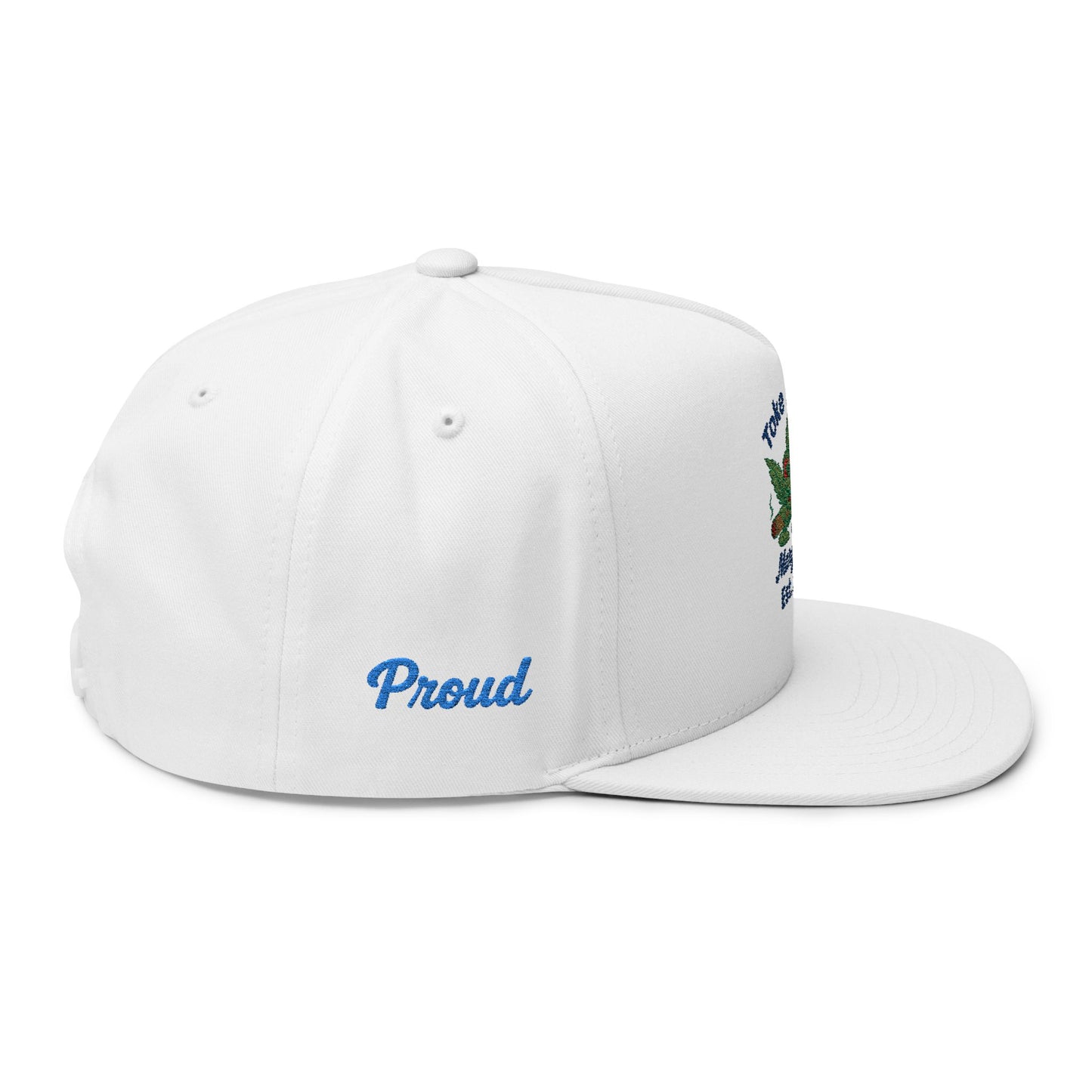 Puff Proud Cannabis Hat | Weed Lover Chill Vibes Cap - Embroidered Flat Bill Cap | Toke Squad | Perfect for Outdoor Adventures, Festivals, Gifts, and Casual Wear