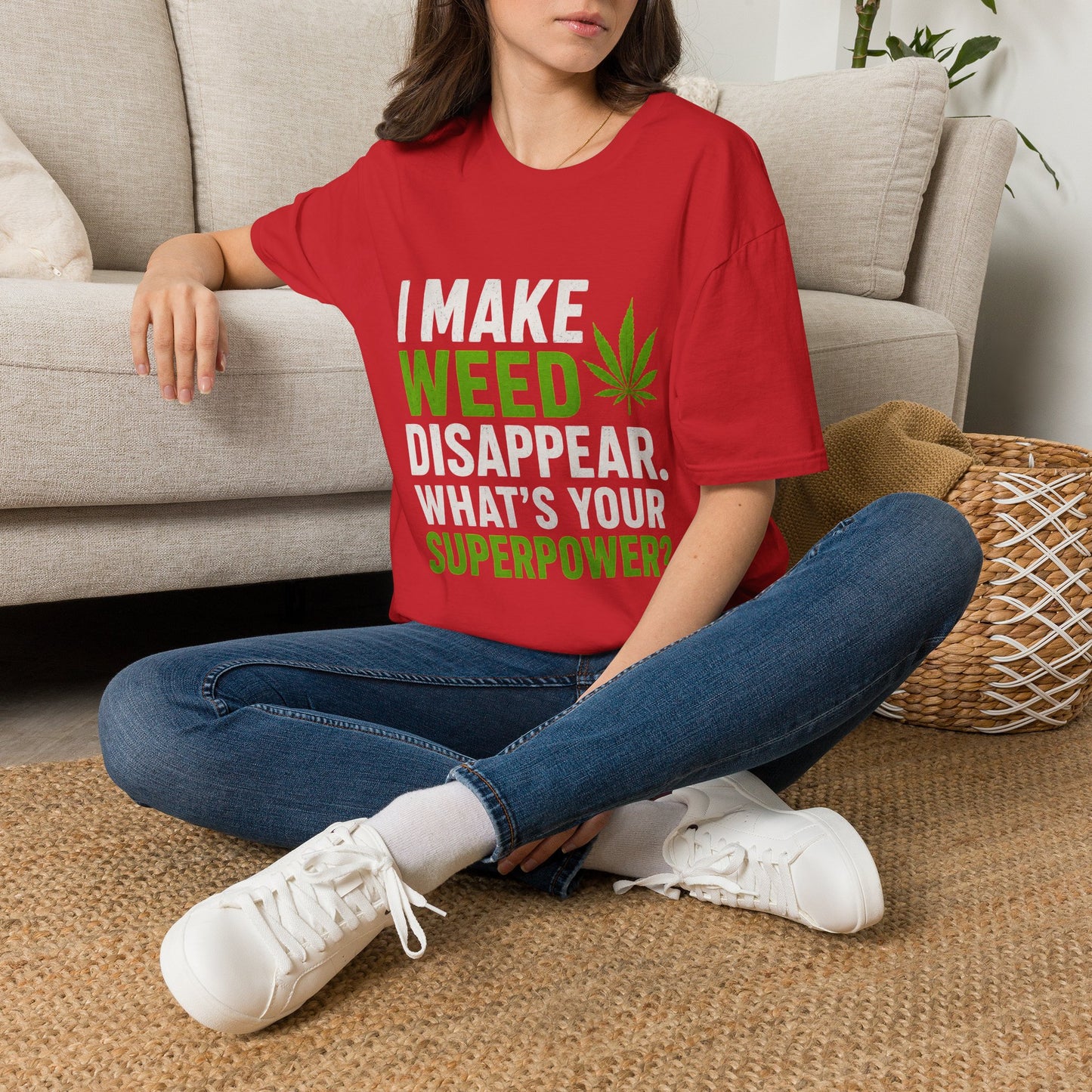 I Make Weed Disappear What’s Your Superpower? Funny Cannabis Graphic T-Shirt