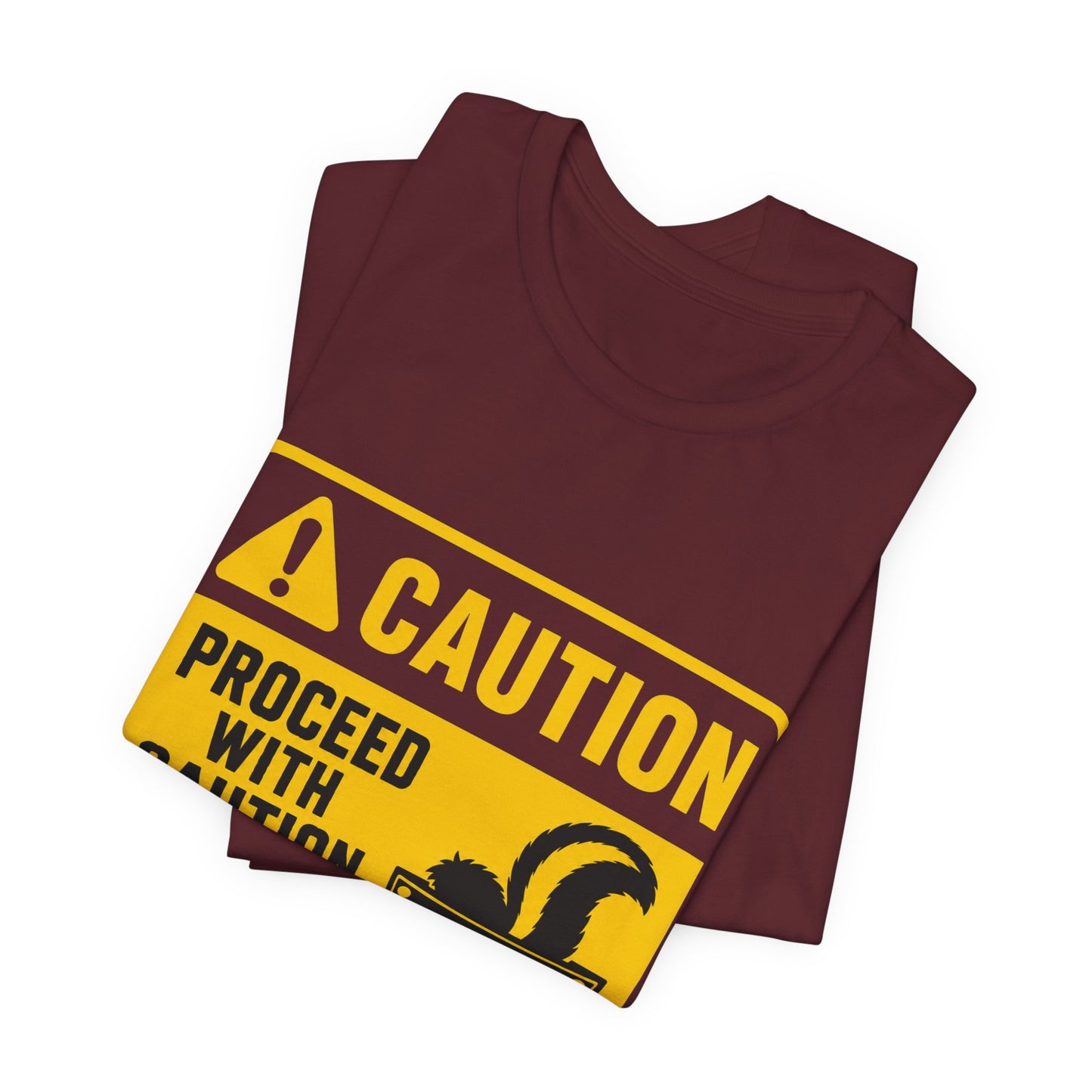 Caution Skunk Pocket Tee – Funny Graphic Warning T-Shirt