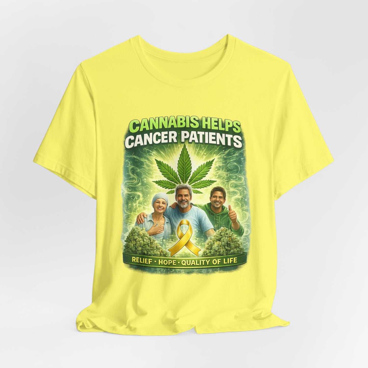 Cannabis Helps Cancer Patients T‑Shirt — Medical Marijuana Relief, Hope & Quality of Life Tee