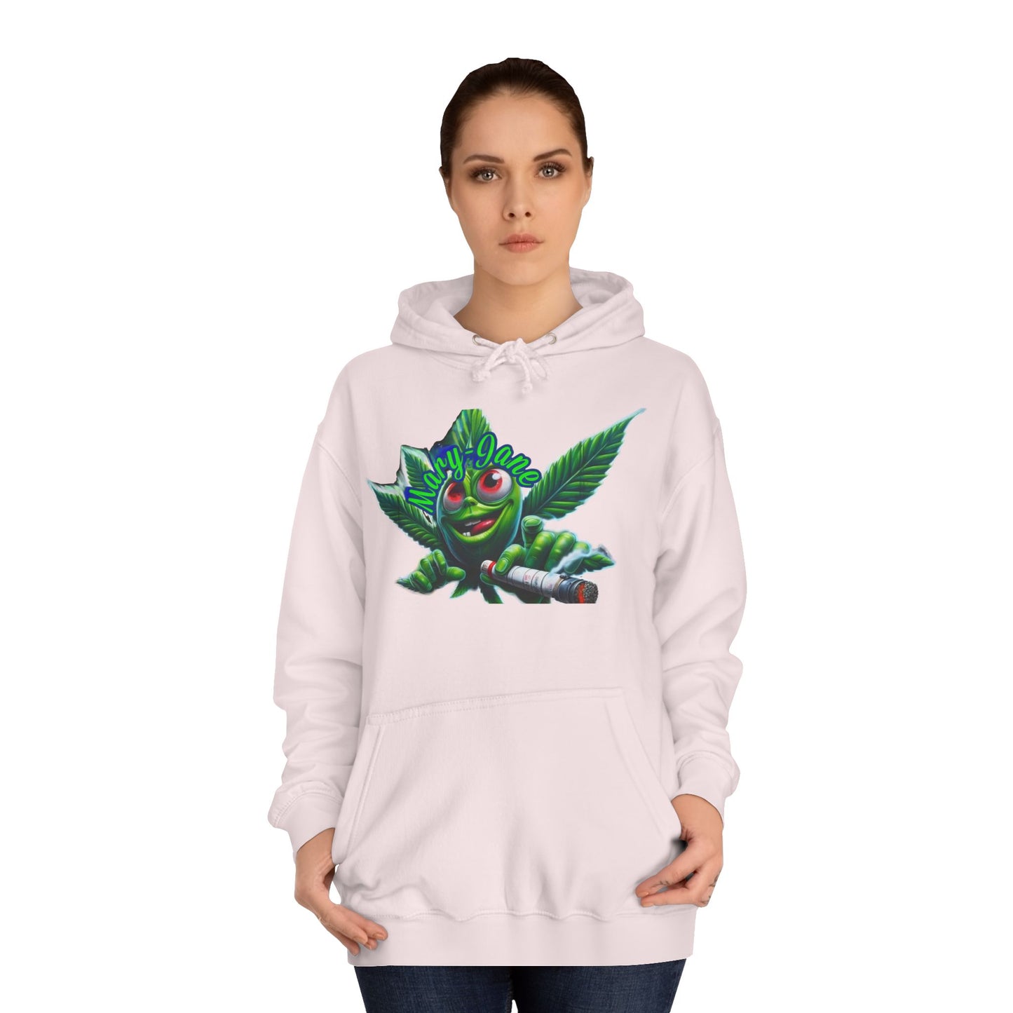 Unisex College Hoodie with Playful Leaf Design, Trendy Sweatshirt for Students, Eco-friendly Apparel, Gift for Graduates, Relaxed [...]-Mary Jane 2025