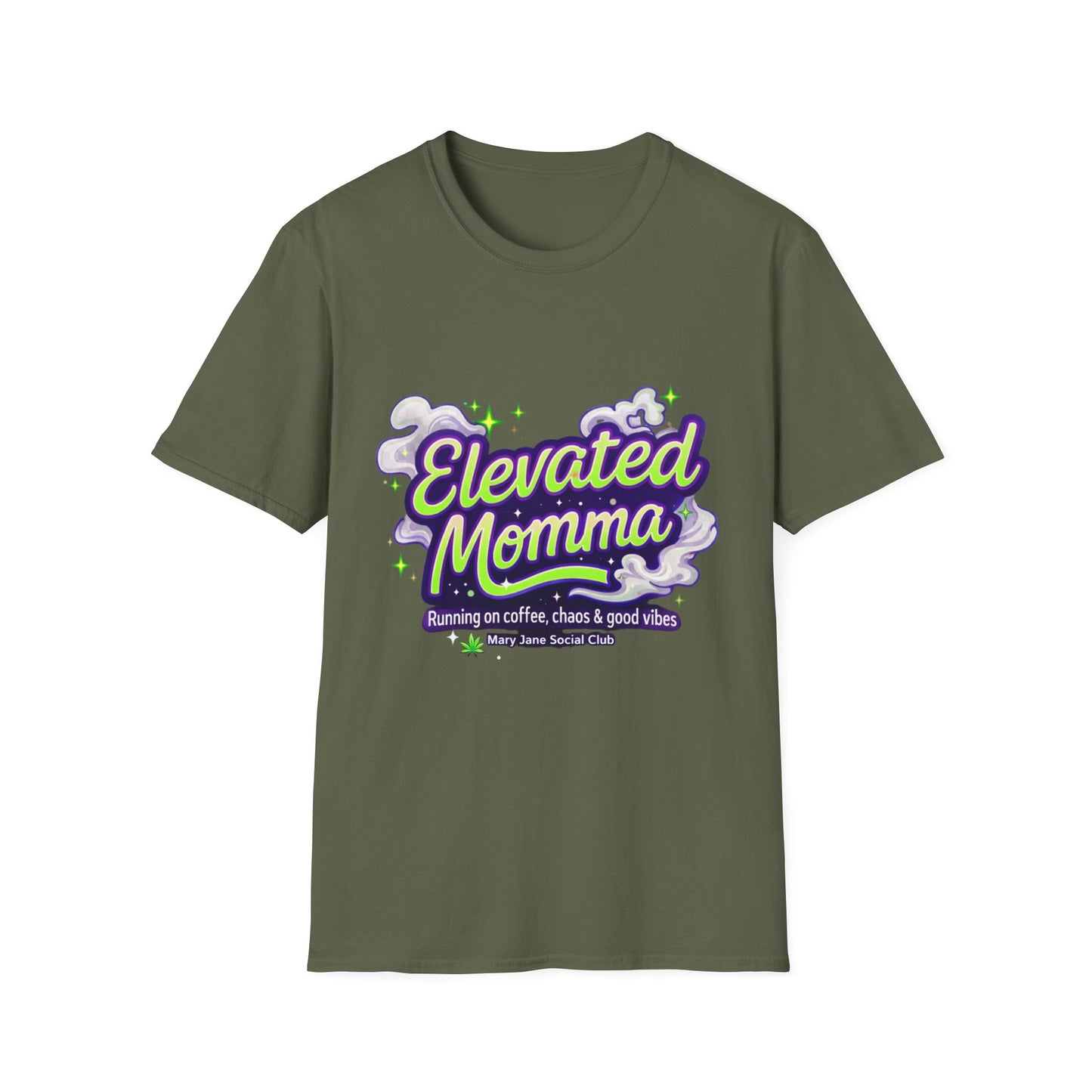 Elevated Momma Shirt, Funny Mom Life Weed Shirt, Mary Jane Social Club Tee, Cannabis Mom Shirt, Stoner Mom Gift, Coffee Chaos Good Vibes Tee