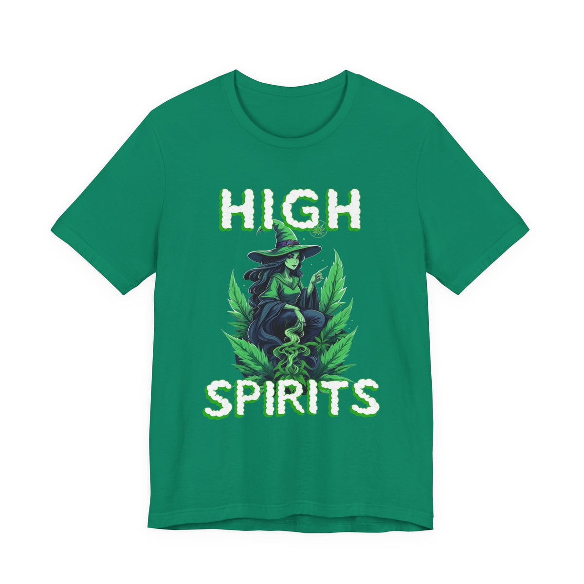 High Spirits Witchy Tee - Unisex Jersey Short Sleeve T-Shirt, Halloween Gift, Witch Apparel, Eco-Friendly Tee, Alternative Fashion Printify