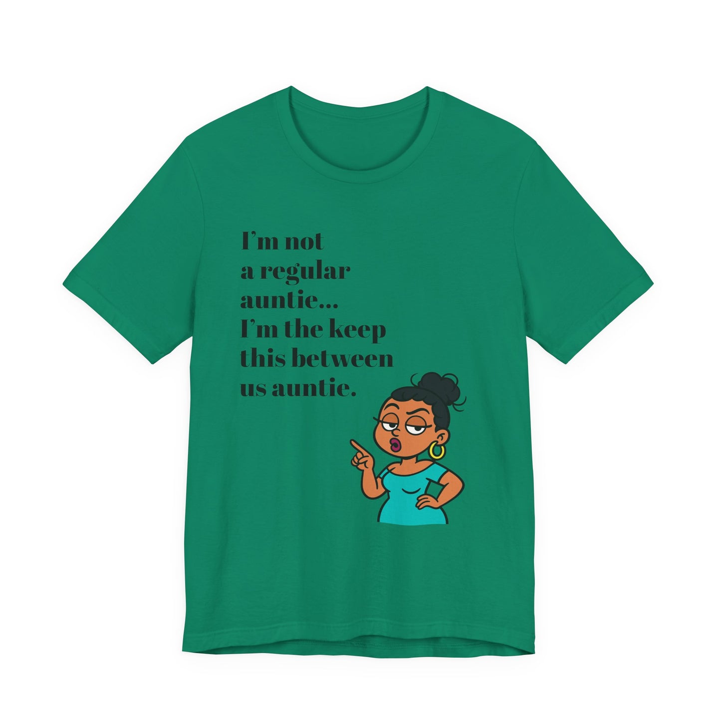 Sassy Auntie Graphic – “Keep This Between Us” Funny Auntie Cartoon PNG