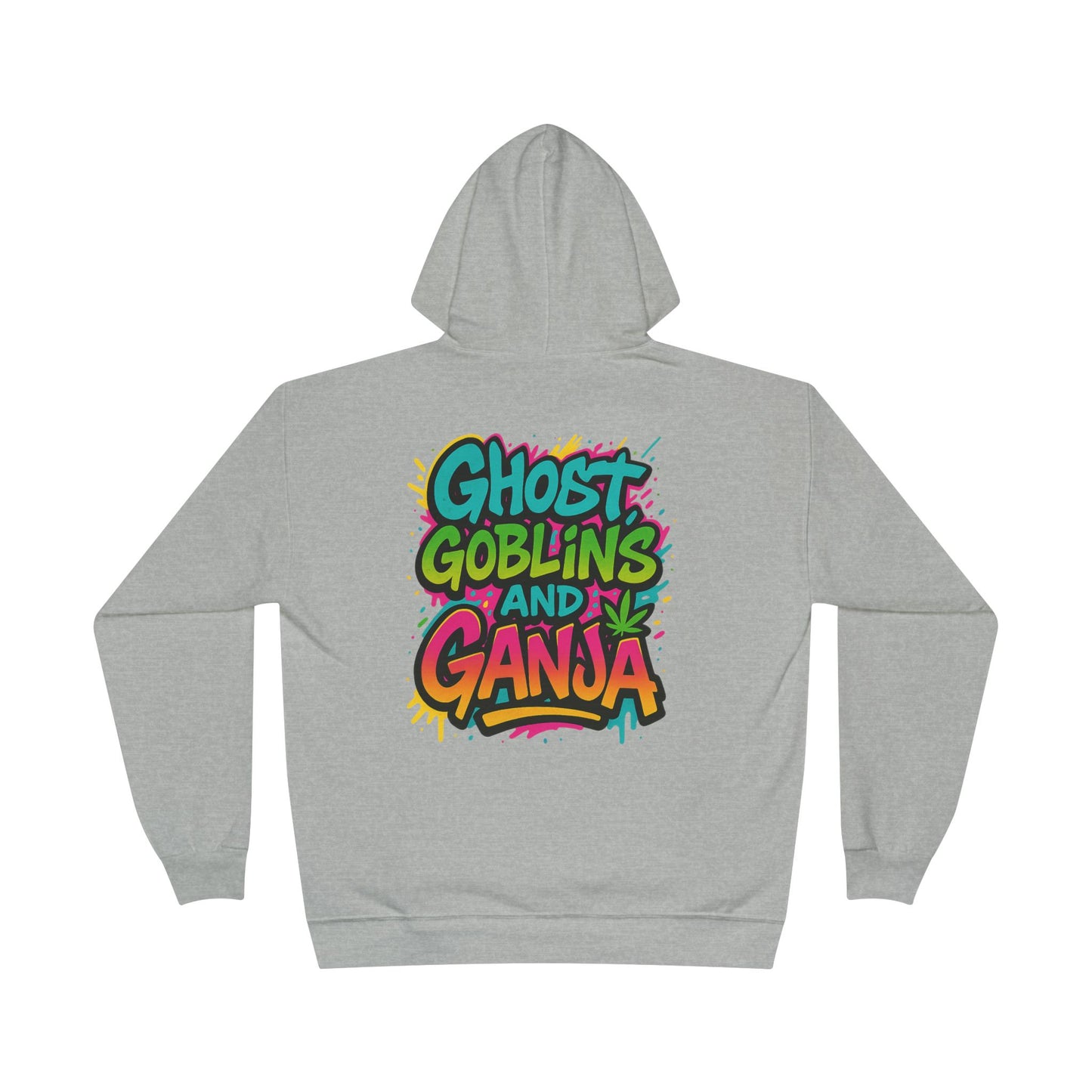 Ghostly Vibes Eco-Friendly Hoodie, Halloween Sweatshirt, Unisex Pullover, Festival Fashion, EcoSmart Apparel, Ghost Goblins Ganja