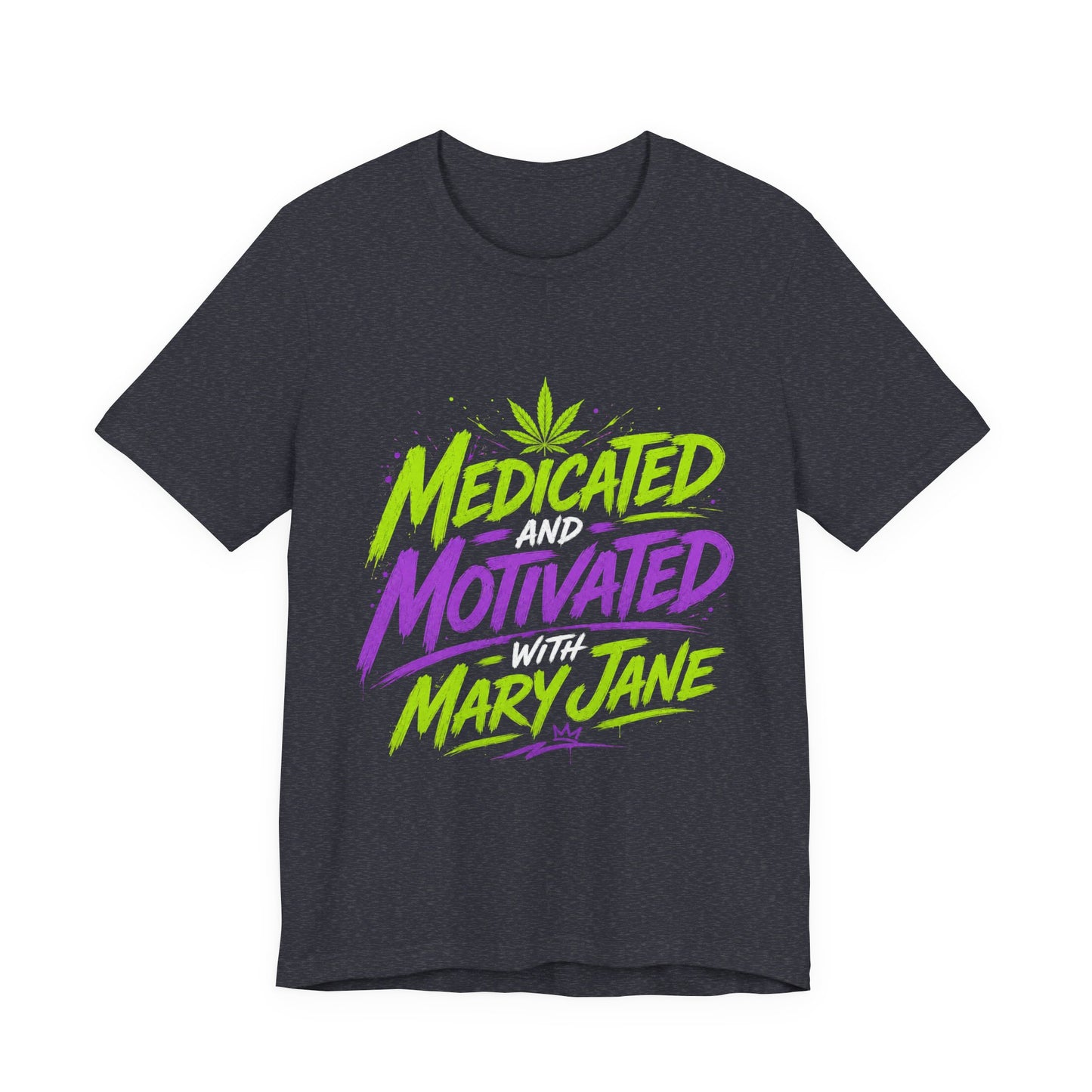 Medicated & Motivated with Mary Jane Neon Streetwear Cannabis T-Shirt