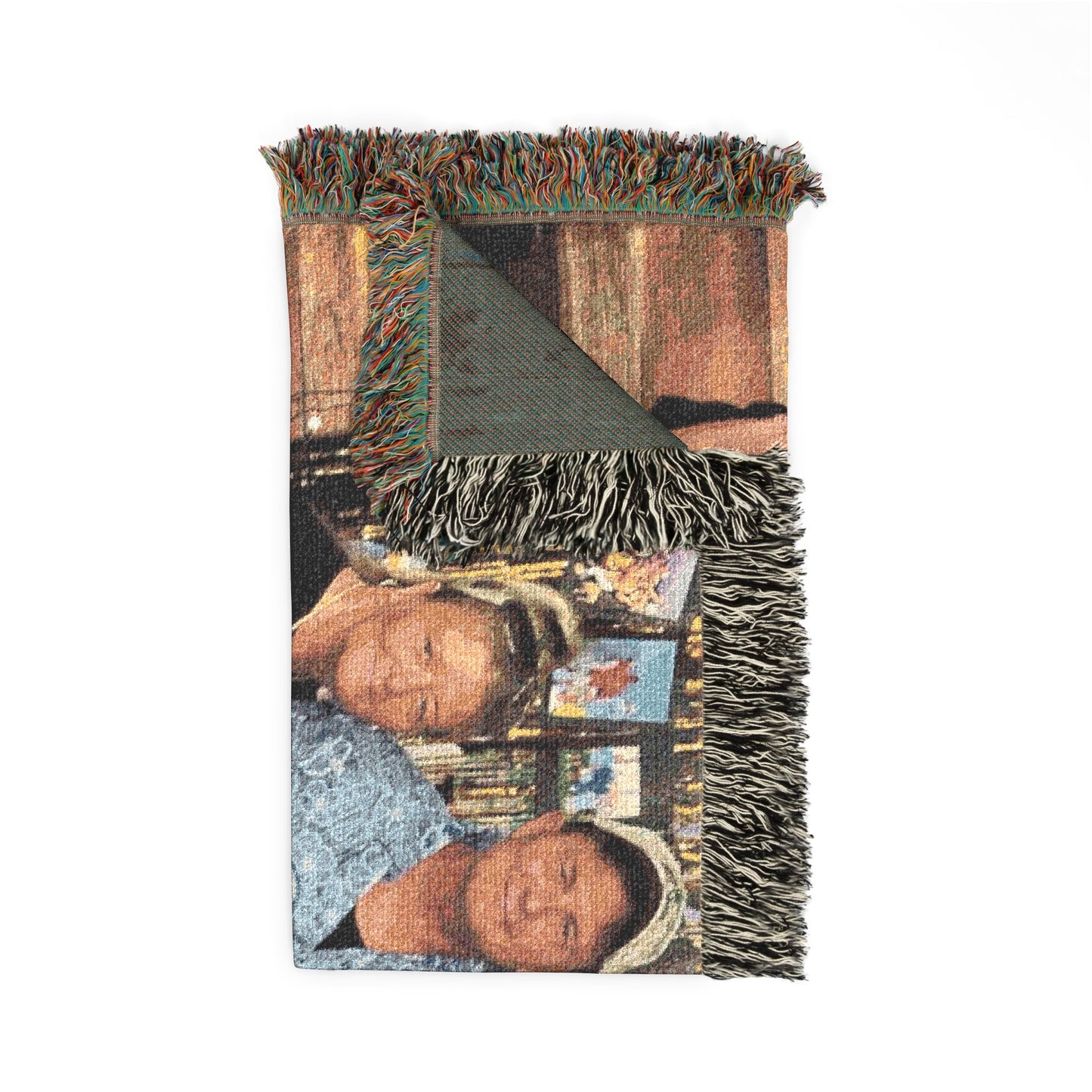 Custom Photo Woven Blanket — Personalized Family Photo Throw- Mom Sister Brother
