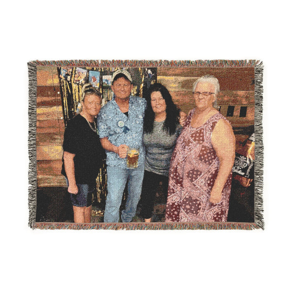 Custom Photo Woven Blanket — Personalized Family Photo Throw- Mom Sister Brother