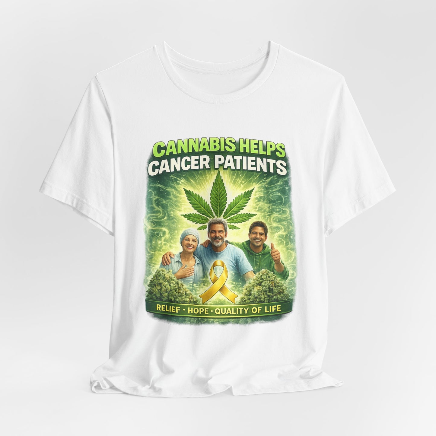 Cannabis Helps Cancer Patients T‑Shirt — Medical Marijuana Relief, Hope & Quality of Life Tee
