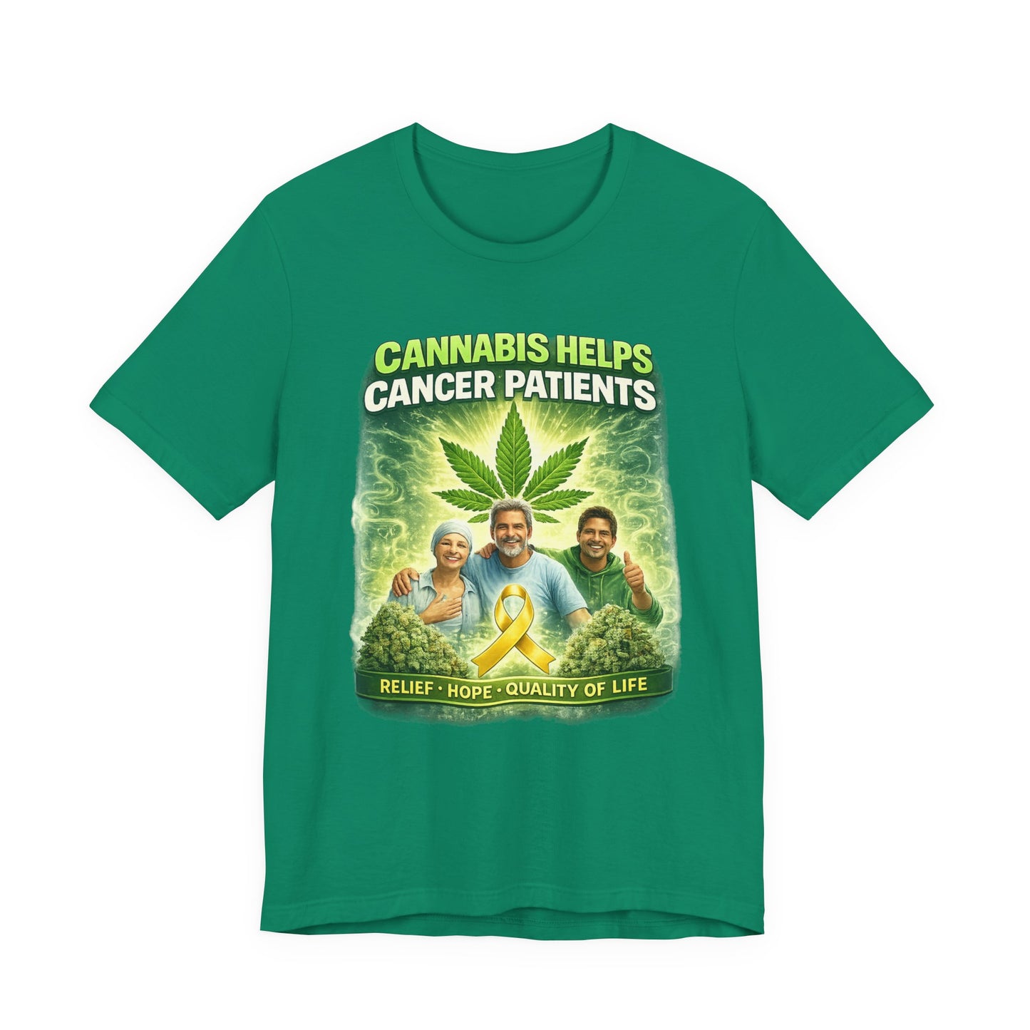 Cannabis Helps Cancer Patients T‑Shirt — Medical Marijuana Relief, Hope & Quality of Life Tee