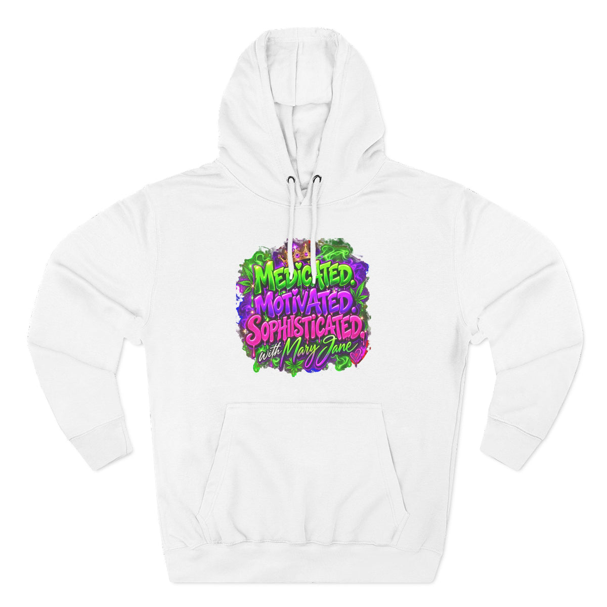 Medicated Motivated Sophisticated Hoodie | Mary Jane Graphic Sweatshirt | Funny 420 Pullover | Stoner Girl Streetwear 💜 SEO Description Printify