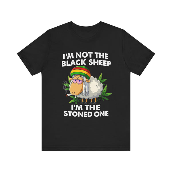 Reggae 420 Black Sheep Stoner - Short Sleeve Tee, Relaxed Vibe T-Shirt for Nature Lovers, Fun Gift for Music Fans, Casual Wear, Summer Essential