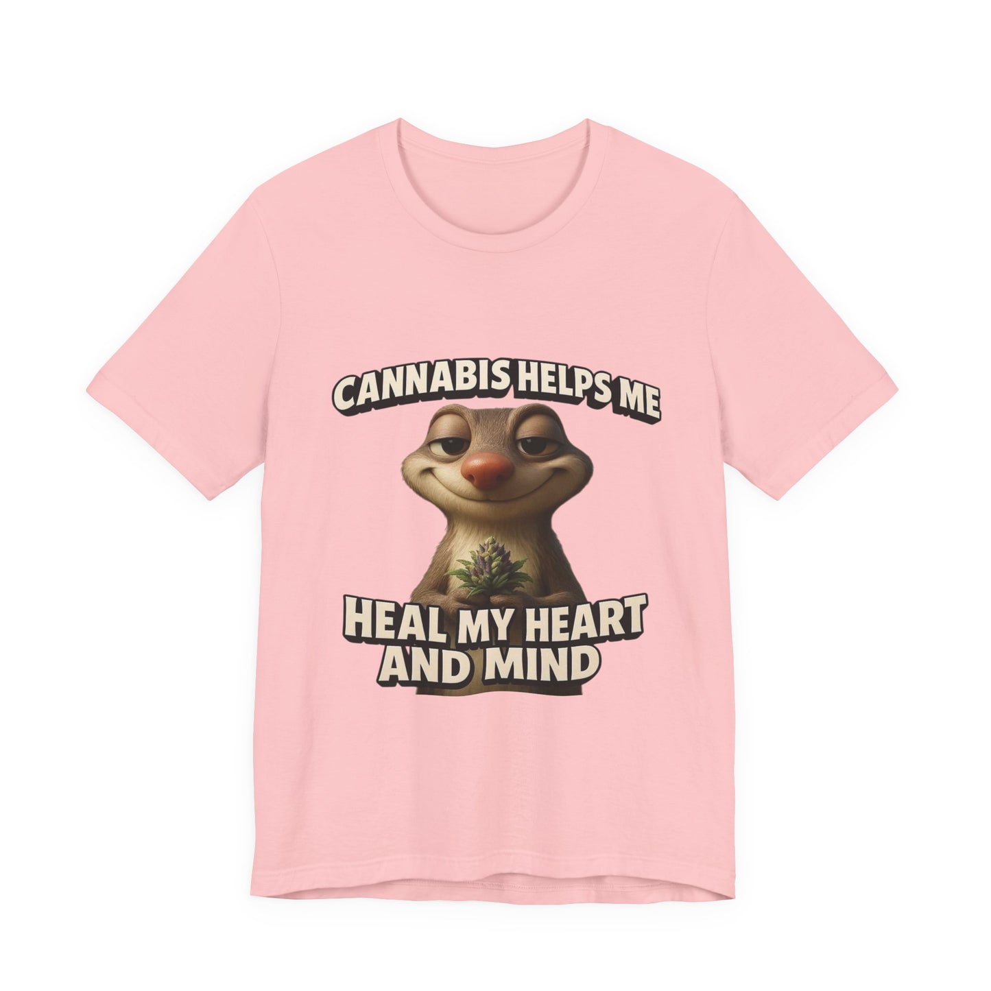 Cannabis Helps Me Heal My Heart and Mind Sloth T-Shirt | Cute Medical Marijuana Gift