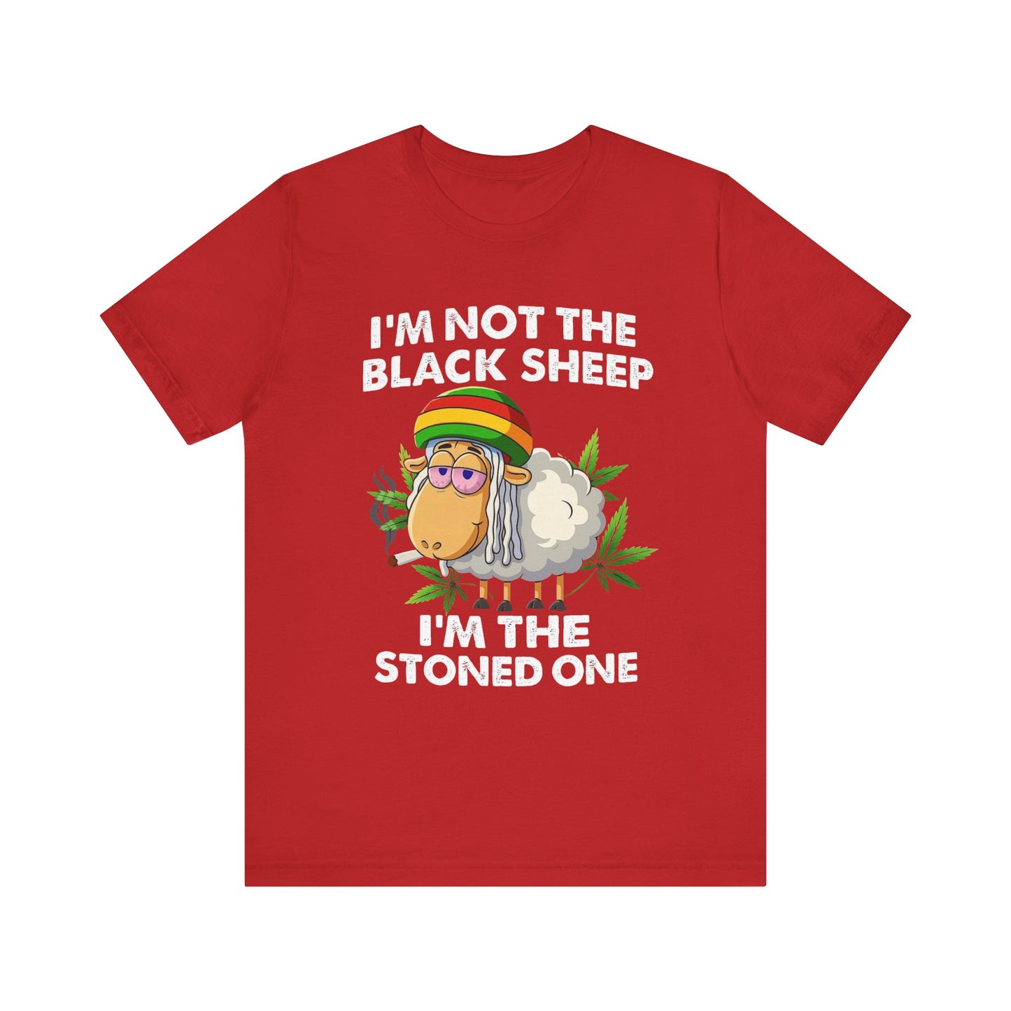 Reggae 420 Black Sheep Stoner - Short Sleeve Tee, Relaxed Vibe T-Shirt for Nature Lovers, Fun Gift for Music Fans, Casual Wear, Summer Essential