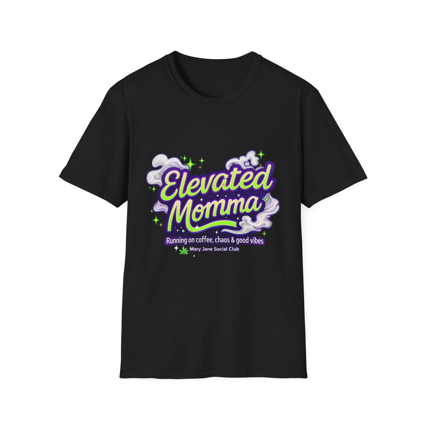 Elevated Momma Shirt, Funny Mom Life Weed Shirt, Mary Jane Social Club Tee, Cannabis Mom Shirt, Stoner Mom Gift, Coffee Chaos Good Vibes Tee