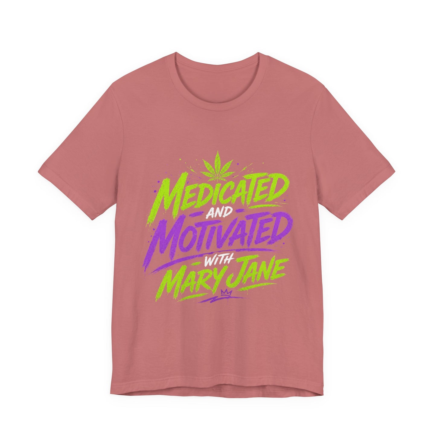 Medicated & Motivated with Mary Jane Neon Streetwear Cannabis T-Shirt
