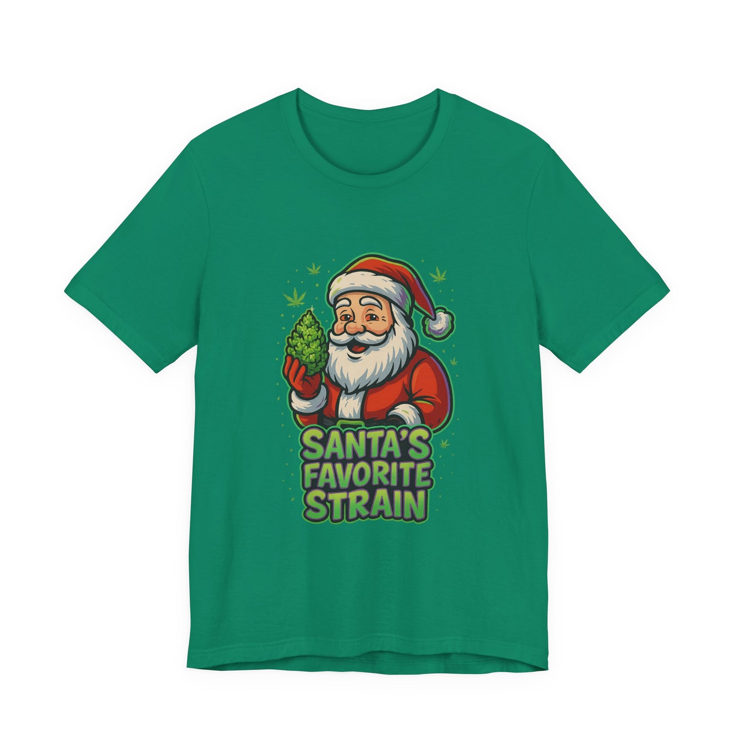 Santa’s Favorite Strain Holiday T-Shirt – Funny Cannabis Christmas Tee